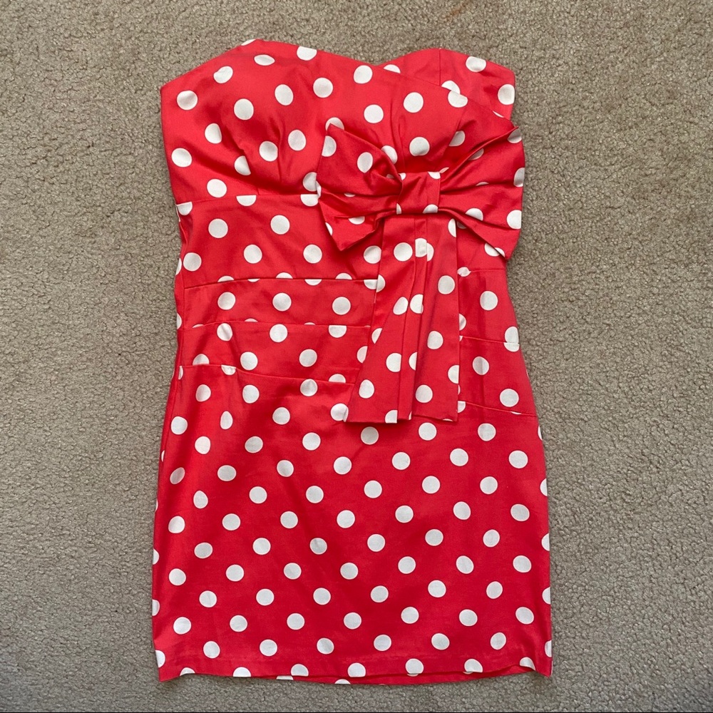 Coral Polkadot Dress